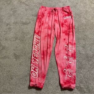 Kool-Aid Oh Yeaahh! Icon Red Cloud Wash Jogger Womens Size XXL Tie-Dye Lounge